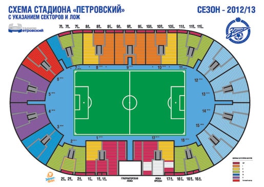 Схема стадиона «Петровский»